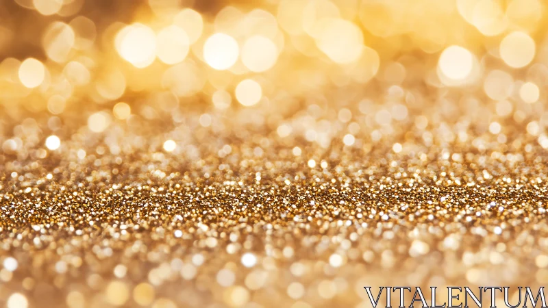 Macro gold glitter field with luminous bokeh backdrop.
