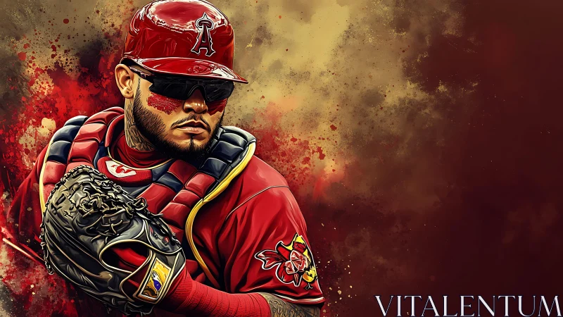 Crimson catcher coils in focus as stormy colors collide