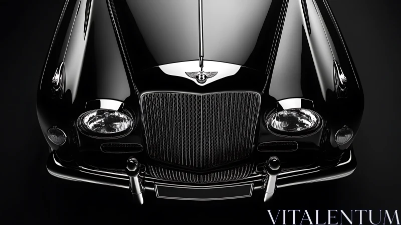 Gloss black classic Bentley front fascia under controlled studio lighting