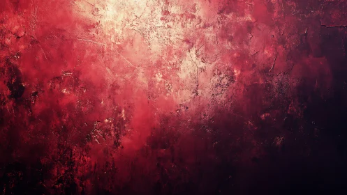 Textured crimson wall glows with central diffused light