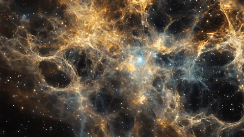 Interstellar dust filaments and starfield in deep space region.