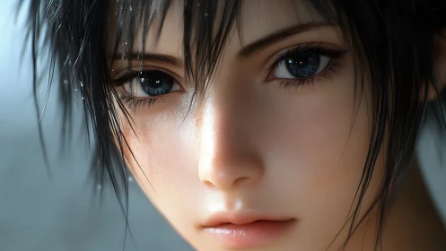 Rain-dusted gaze turns the whole world into quiet silver