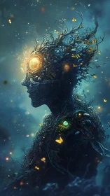 Spirit of the forest stars with glowing cosmic heart.