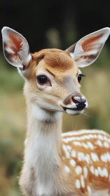 Young spotted deer portrait rendered in sharp natural detail