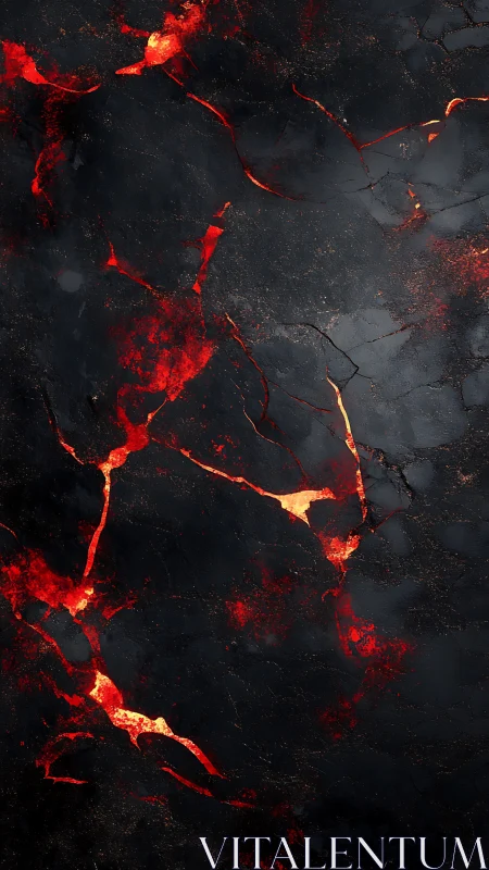 Incandescent network formations on blackened surface with radiant branching patterns