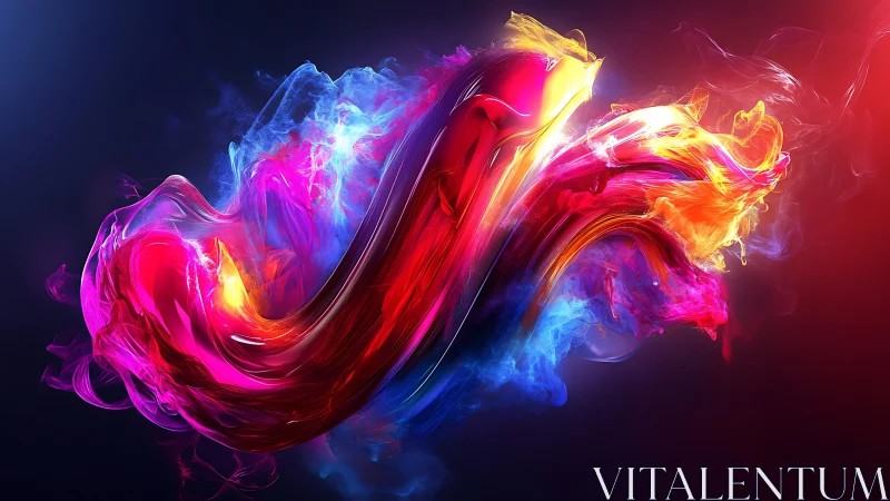 Swirling rivers of neon color dancing through the dark.