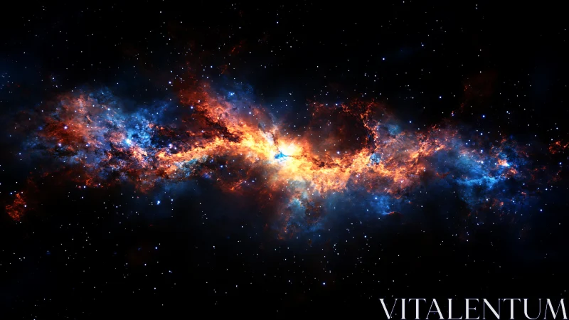 Linear stellar nebula band extends across dense starfield