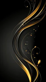 Gilded currents curl through midnight, whispering quiet luxury.