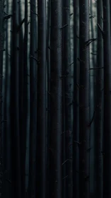 Dark Forest Trees Abstract Minimalism