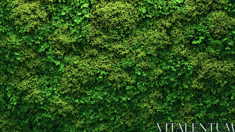 Dense vertical foliage wall with layered green leaf textures