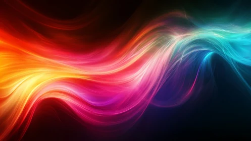 Radiant light waves sweep across a deep cosmic void.