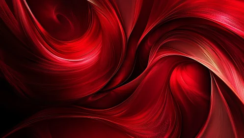 Red digital abstraction forms fluid curved layered structures