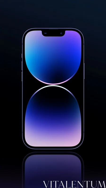 Smartphone Display with Gradient Wallpaper Design.