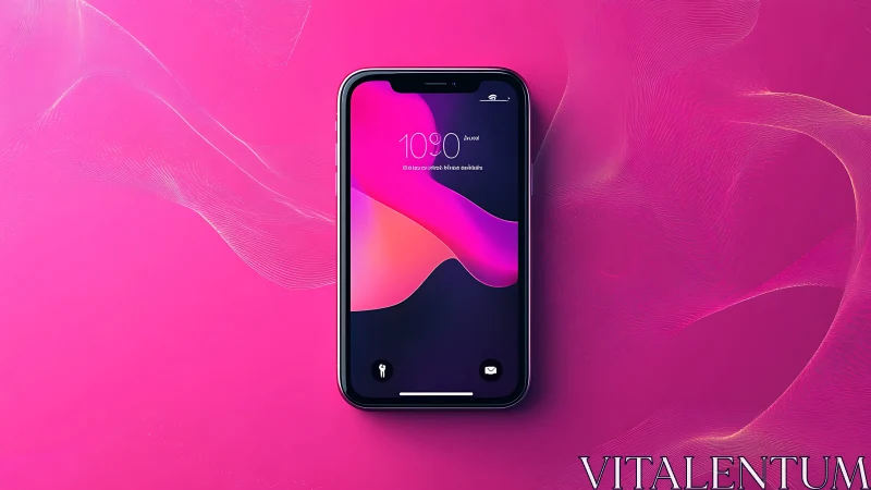 Vibrant iPhone Glowing in Magenta Paradise.