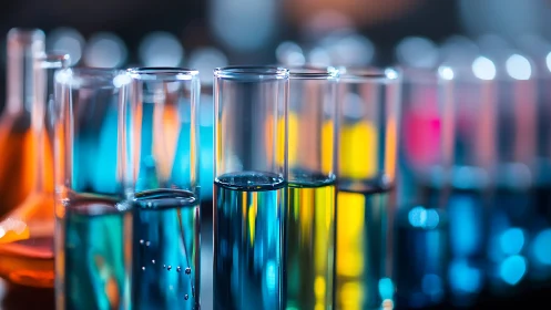 Colorful test tubes glowing with playful scientific energy.