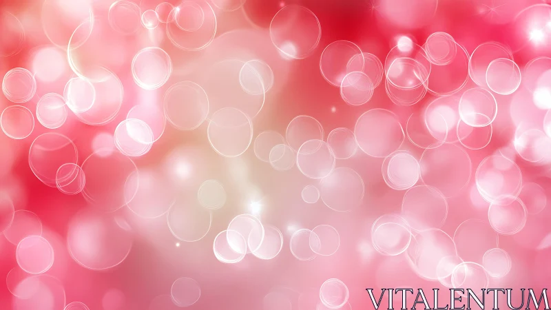 Soft Pink Bokeh Background with Light Circles, Abstract Style.