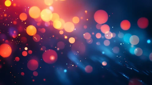 Vibrant Bokeh Light Abstract with Warm and Cool Tones.