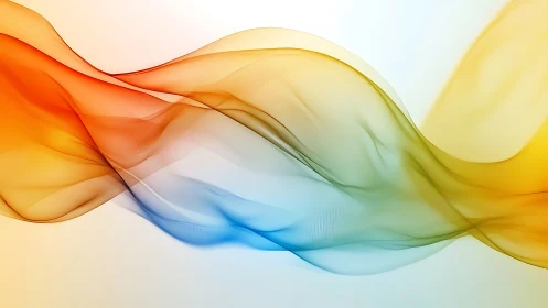 Multicolor translucent waves form fluid, high-key digital motion
