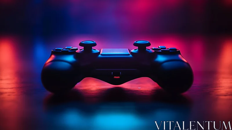 Gaming Controller in Neon Lighting.