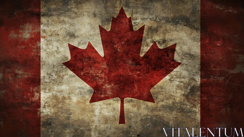 Weathered Canadian flag celebrates enduring maple leaf pride