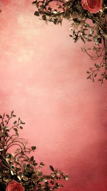 Floral Arrangement Against Pink Textured Wall Background