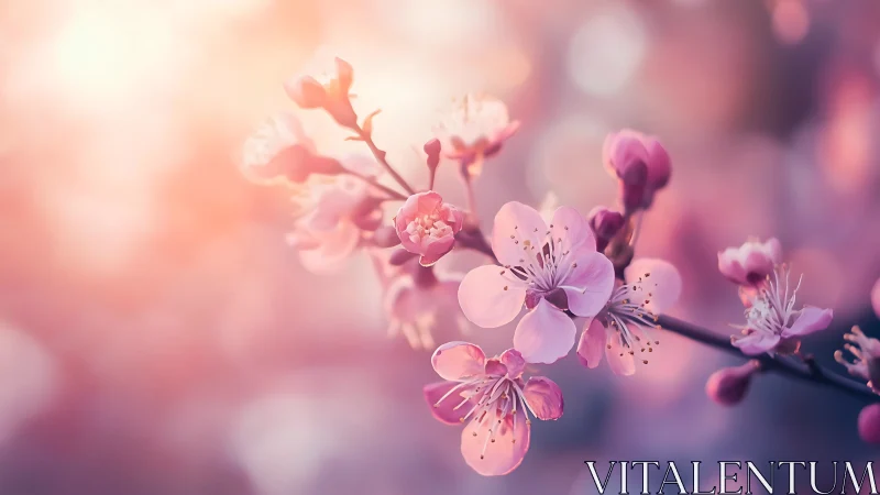 Delicate Pink Blossoms Bathed in Soft Floral Light.