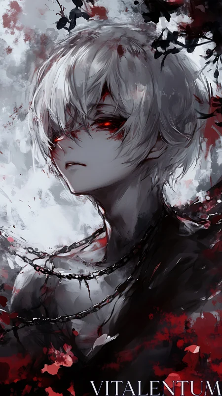 High-contrast anime portrait with fractured gothic lighting.