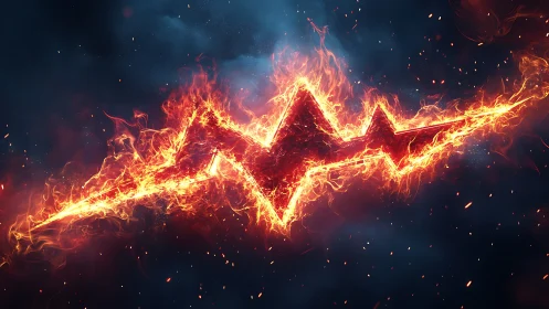 Electrostatic Lightning Graph Rendered in Incandescent Plasma.