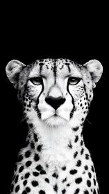 Monochrome cheetah portrait exudes silent, focused power