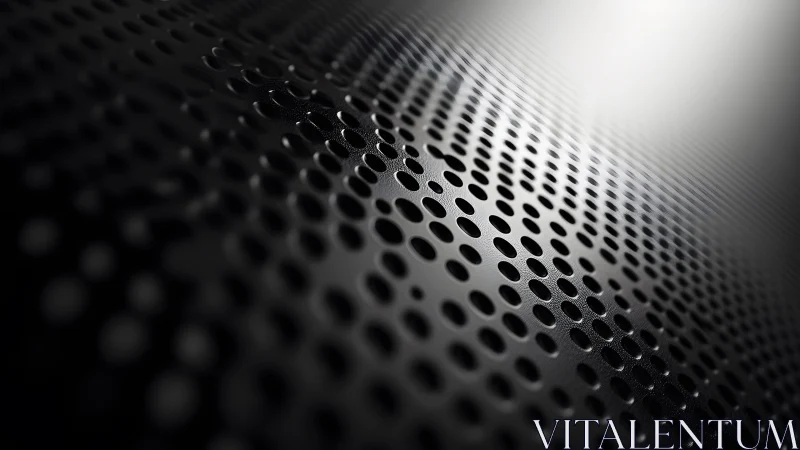 Abstract Macro of Metallic Perforated Surface with Gradient Light.