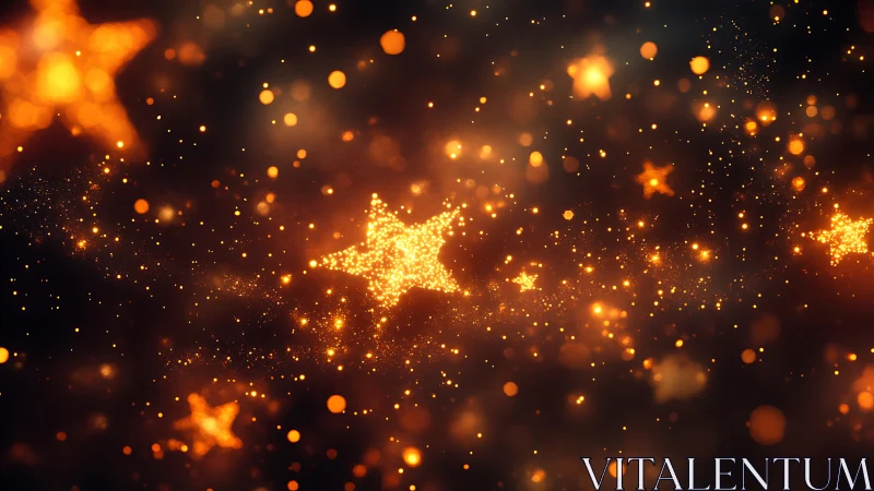 Spark-dusted golden starlight drifting through velvet night.