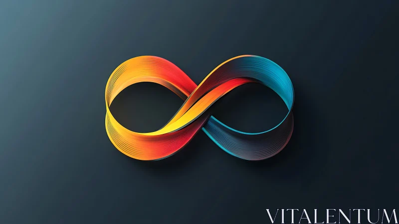 Color-shifted infinity loop glows against dark gradient background.