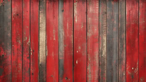 Weathered red wooden planks form a rustic vertical backdrop.