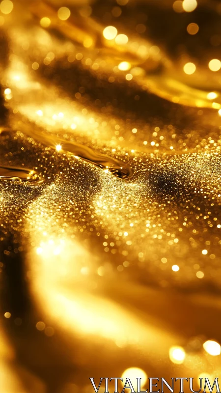 Liquid stardust glows as molten gold ripples through light