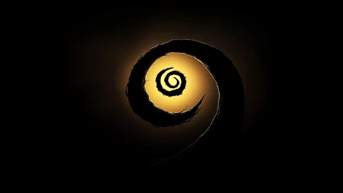 Spiral moon glow curling into a mysterious gentle night.