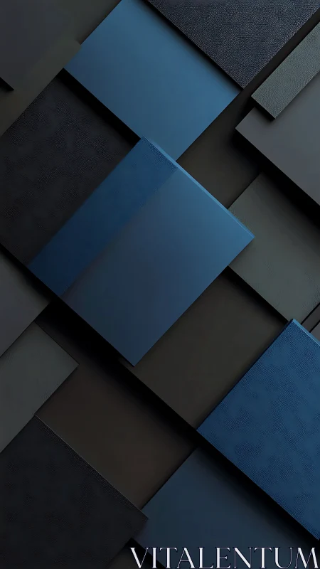 Geometric blue panels form layered abstract minimal background.