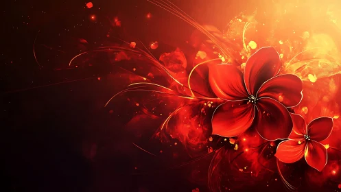 Thermographic floral composition with radiant energy gradients and luminescent particle dispersion