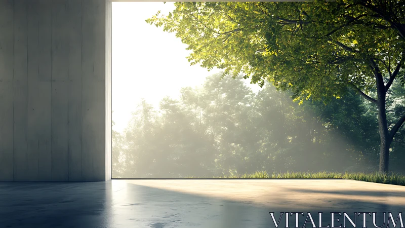 Morning Light Through Concrete and Trees.