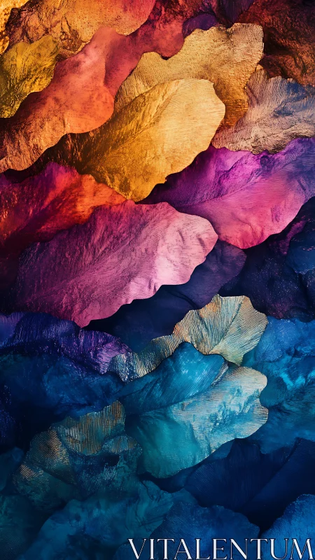 Luminous Mineral Petals Cascading Through Midnight Colorfields.