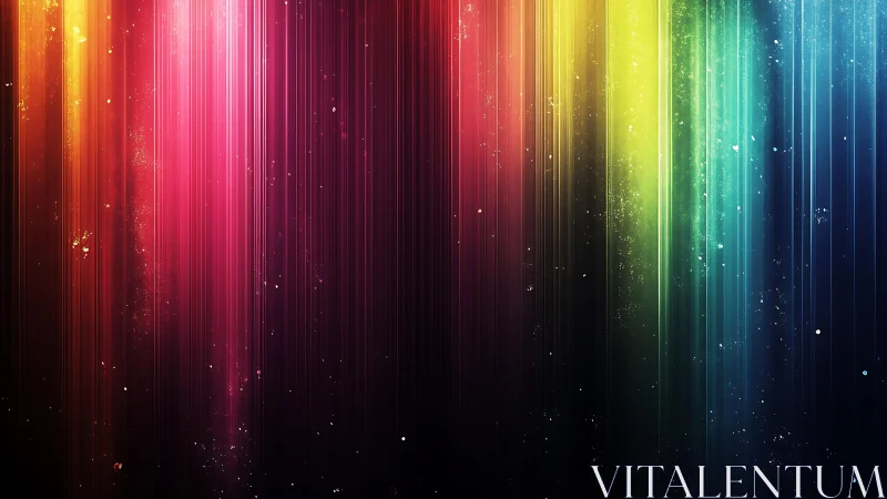 Vibrant Multicolored Light Beams Abstract Digital Art Background.