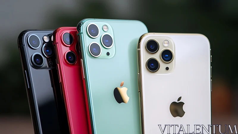 Colorful lineup of sleek smartphones ready for everyday stories.