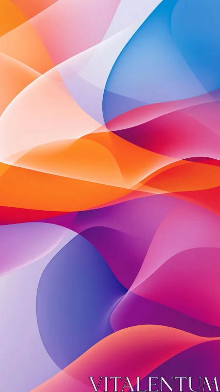 Multicolor translucent waves form layered abstract gradient field