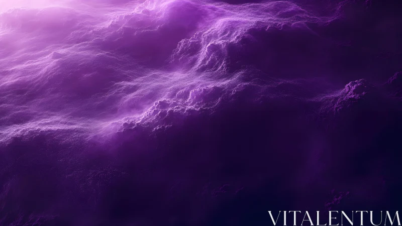 Surreal Abstract Purple Clouds with Dreamy Misty Lighting.