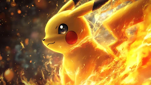 High-energy electric creature rendered in dynamic flame lighting