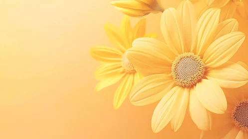 Radiant Daisies Glowing in Golden Sunshine.