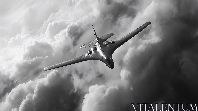 Steel-winged leviathan carving paths through stormborn clouds.