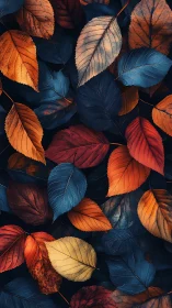 High-contrast autumn foliage with cool-warm tonal separation