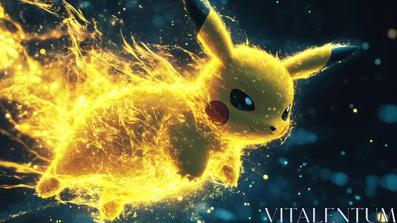 Electric creature rendered in glowing dynamic energy burst.