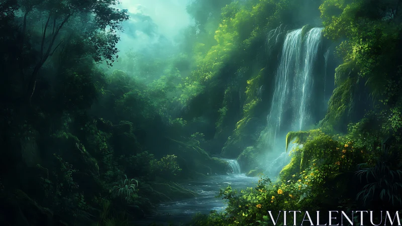 Where Emerald Mist Whispers: A Waterfall's Enchanted Sanctuary