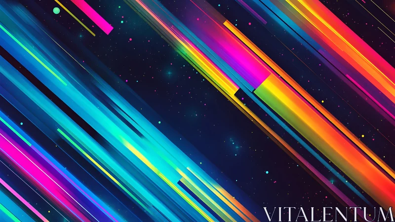 Cosmic neon streaks race across a star-bright digital night.